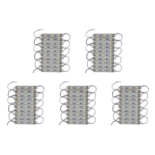50Pcs 5050 SMD 3 LED Module LED Strip String Light Waterproof  12V Cool White 1