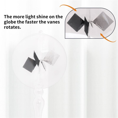 20.5cm Glass Windmill Solar Powered Crookes Radiometer Light Mill/Educational Teaching Study Tool/Office Home Decoration 2