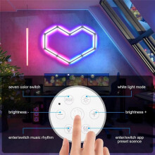 USB Wall Light RGB LED Light Bars, 16 Million Color Dimmable Music Sync DIY Home Decor Light Bars