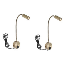 2X Wall-Mounted Reading Lamp Wall Lamp Hose Bedside Lamp Control Minimalist Style Wall Lamp(Gold EU Plug)