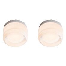 2X Appliques Murales LED pour Chambre à Coucher, Chevet, Intérieur et Extérieur, Applique Ronde à LED, Luminaire de Fond, Lumière Acrylique, E