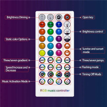 2X DC5-24V LED-Controller + 40 Toetsen Afstandsbediening APP-Bediening en Muzieksynchronisatie RGB IR RF voor 5050 3528 RGB LED-Licht