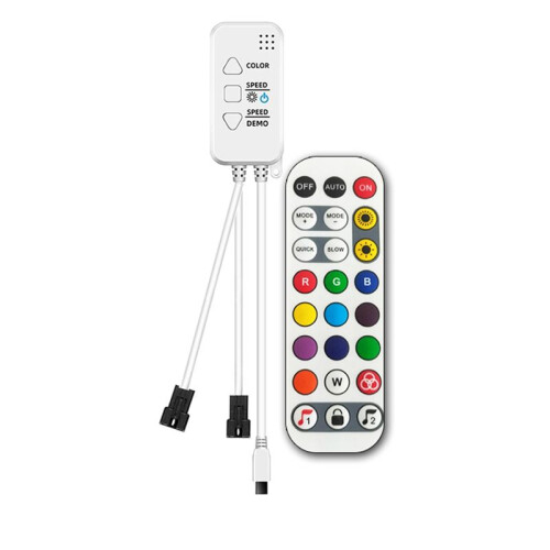 TUYA Addressable Controller with 24Keys Remote Control for RGBIC Smartlife RGBIC LED Strip Controller Chase Effect,B 1