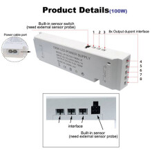 AC220V à  12V Transformateur D'éClairage LED Armoire Bande Lumineuse LumièRe Alimentation Port Pilote 100W Prise Ue