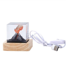 Luz Noturna de Erupção Vulcânica USB Simulada com Efeito de Erupção Vulcânica, Lâmpada de Lava Vulcânica para Decoração de Sala de Estar