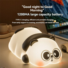Luz Noturna de Silicone Panda para Quarto Infantil, Lâmpada de Proteção para Os Olhos, Lâmpada Panda para Acompanhá-Lo Durante o Sono À Noite