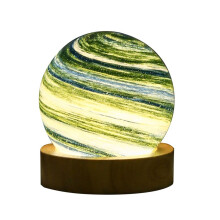 3D Planet Crystal LED Night Light Moon para USB Night Light Quarto Bedside Atmosfera Mesa Decoração Lâmpada B