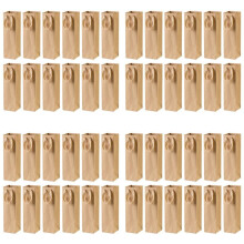 Paquet de 48 Brun Solide Sacs En Papier avec Corde Solide-4 Pouces x 4 Pouces x 13,8 Pouces-Parfait pour Vin, Cadeaux, Ventes AU Détail,
