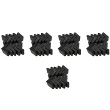 Caucho Cubierta Almohadilla de Pies de Hierro de Angulo de Forma L 50 Piezas Negro