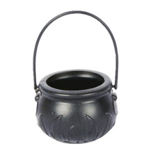 24PCS Halloween Witch Pot Plastic Witch Cauldron Black Candy Holder Halloween Decoration Party Favor Decoration