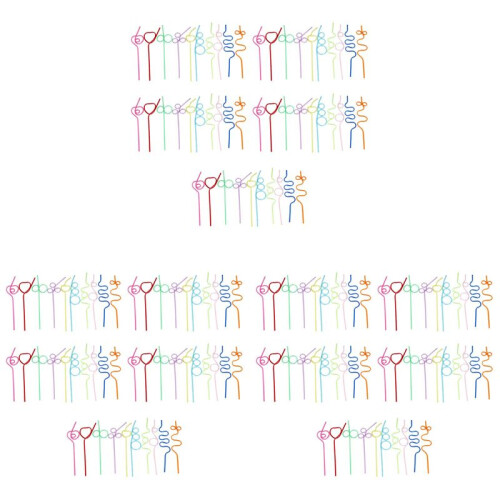 Crazy Loop Straws, (Confezione da 150) Crazy Silly Colorful Cannucce Riutilizzabili Mega Pack BPA E PFOA Free