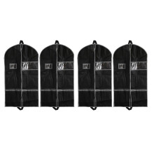 Garment Bags 4 Pack 43 Inch Garment Bags for Storage Travel Nonwoven Fabric Dress Bag Suit Bag with 2 Large Mesh Pockets