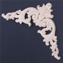 4 Pièces 20 x 20cm Caoutchouc Bois Chêne Sculpté Corner Onlay Applique Cabinet Non Peint