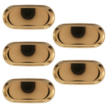 5X Plateau de Rangement En Metal or Ovale Assiette de Fruits En Pointilles Petits Articles Bijoux Plateau D'Affichage Miroir