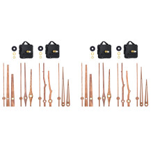 Kit de Motor de Reloj de Cuarzo de Eje Largo de 4 Piezas Mecanismo de Movimiento con Manos de Madera de Nogal de 12 Pulgadas Piezas de Reparación de