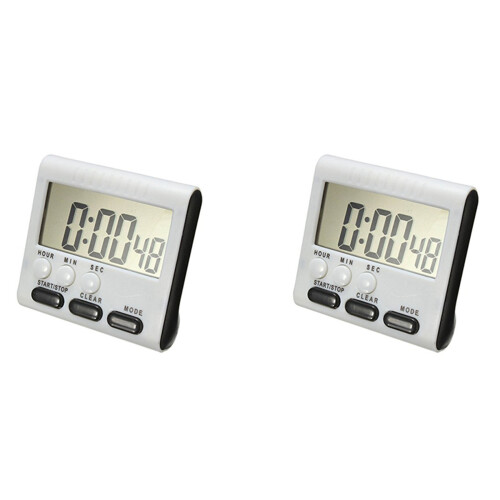 2X Digital Egg Timer / Kitchen Timer with Loud Alarm,  and Down Function, Magnetic Stand, Black 1