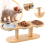 Tilted Cat Bowls with Stand Adjustable Elevated Feeder Bowls Raised Feeding Bowl 1