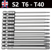 11Pcs Long Reach Torx Star Hex Security Bit Set Tamper Proof Screwdriver Bits-
