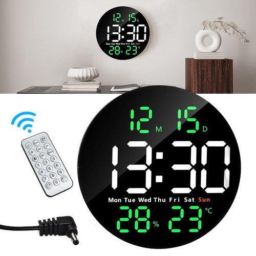 10'' Large Digital Wall Clock LED Large Display Wall Alarm Clock Auto Brightness
