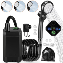 Portable Camping Shower Outdoor Shower with Rechargeable Pump & Digital Display