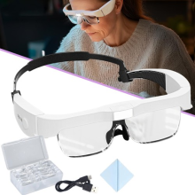 5 Lens Head Magnifier Hand Free Magnifying Glasses with Light Magnifying Eyewear