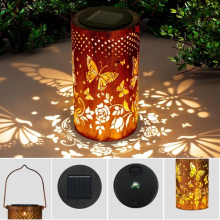 Butterfly Solar Lantern Metal Solar Lights for Garden Outdoor Hanging Lantern