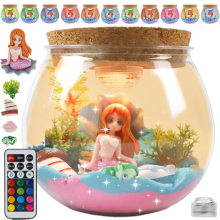 13 Colors Mermaid Terrarium Kit Mermaid Crafts Night Light Toy w/ Remote Control