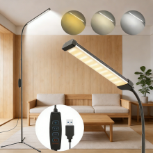 LED Floor Lamp Standing Light 3 Colours Flexible Arm Floor Lamp for Living Room