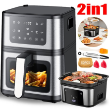 LCD Digital Air Fryer Pan-fried Steak Low Fat Oil free Oven Frying Kitchen Cook