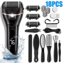 Electric Foot File Grinder Dead Hard Skin Callus Remover Pedicure Tool LED Light