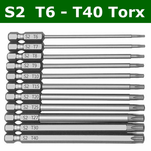11Pc Long Reach Torx Star Hex Security Bit Set Tamper Proof Screwdriver Bit Hole 2