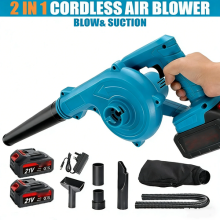 Cordless Leaf Blower Suction Vacuum Snow Dust Air Blower with 2 Battery UK