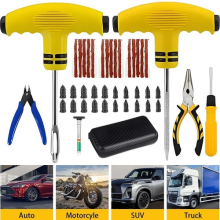 Emergency Tyre Puncture Repair Kit Car Van Motorcycle Tubeless Tire Strip Pliers