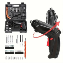 Rechargeable Electric Screwdriver 47in1 Cordless LED Light DIY Drill Driver Kit
