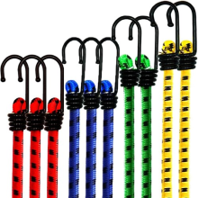 10pcs Heavy Duty Long Bungee Cords 40cm-1M elastic Luggage Straps with Hooks Car
