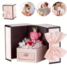Romantic Roses Gifts for Her Preserved Rose & Moss Bear Gift Set Forever Flowers