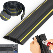 Floor Cable Protector 2M Floor Cable Cover 3 Channels Duty Rubber Cover for Home