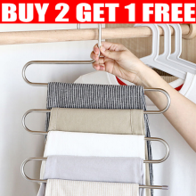 UK Clothes Pants Trouser Hanger Multi Layer Storage Closet Space Saver Organizer