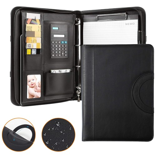 Conference Folder A4 Zipped Document Holder PU Case Business Portfolio Folder