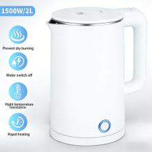 2L Electric Kettle 1500W Stainless Steel Cordless Jug Overheat Protection UK