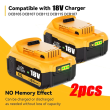 2X For DEWALT 18V 6.0Ah XR Li-ion Slide Battery DCB184 DCB200 DCB182 DCB184-XJ
