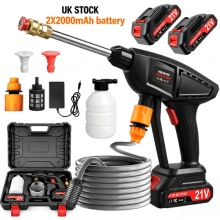 21V Cordless Jet Washer Gun 2 Batteries Rechargeable Car Garden Cleaner UK Stock