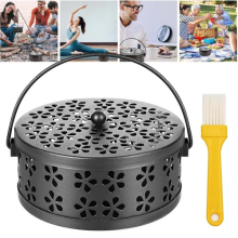 Retro Mosquito Coil Holder Incense Holder Incense Burner Coil Container with Lid