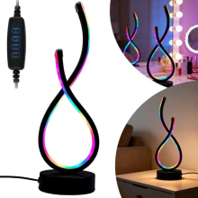 LED Table Lamp Minimalist Spiral Desk Light USB Powered Bedside Lamp for Bedroom