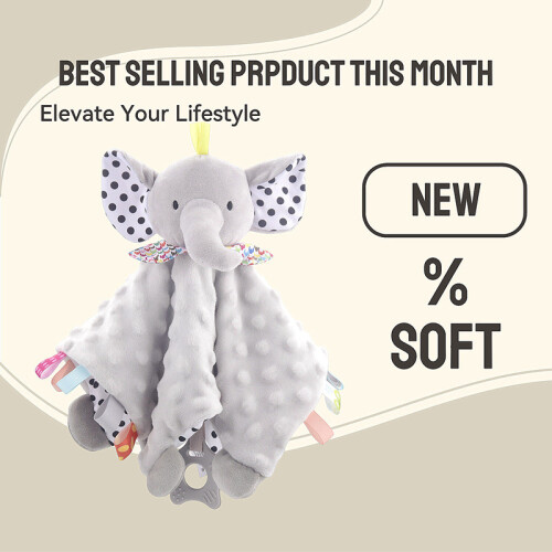 (Pink Cat)Baby Plush Toy Comfort Pillow For Cognitive And Handeye Coordination Development 2