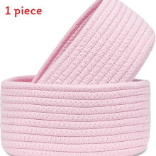 (Pink, 19x8cm) Round Organizer Plastic With Woveninspired Design For Home Office And Needs Closet Storage