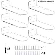 Clear Acrylic Floating Shelves Wall Mount Shoe Sneaker Display Show Rack Shelf