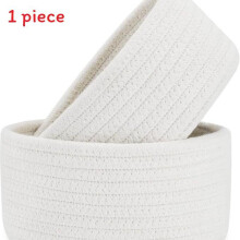 (White, 17x7cm) Organizer Round Plastic With Woveninspired Design For Home Office And Closet Storage Needs