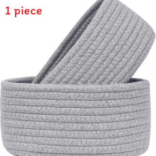 (Gray, 21x9cm) Organizer Round Plastic With Woveninspired Design For Home Office And Closet Storage Needs