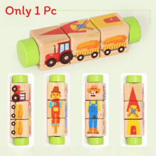 (Farm)Holz Säugling Montessori Puzzle mit Anerkennung Domino für frühkindliche Bildung